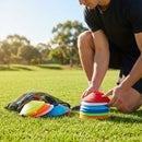 Mini flat disc markers in assorted colours for indoor and outdoor training
