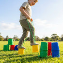 Kids bucket stilts in vibrant colours for indoor and outdoor play