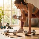 Chrome dumbbells with ergonomic design for gym and home use