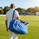 Cricket duffle bag with pockets for bats and shoes, made from durable polyester