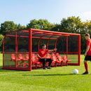 Aluminium team shelter with 16/22 seats for sports venues