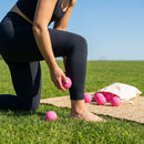 Solid rubber massage ball in various colours for muscle relief