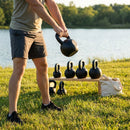 Cast iron kettlebell in various sizes and colours for gym workouts