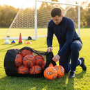 Football carry bag with 12 footballs, durable mesh