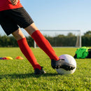 Pre-cut football socks in various sizes and colours for enhanced comfort
