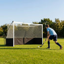Pop up hockey goals with durable steel frame for indoor and outdoor use
