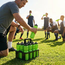 Set of 10 hygiene water bottles with non-contact nozzles and foldable carrier