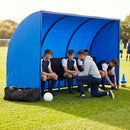 Portable team shelter in 10 colours with steel frame for sports events