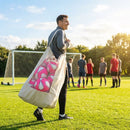 Football carry bag with 12 footballs, durable mesh