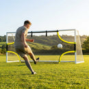 Football goal target sheet with bright yellow banding for training