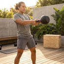 Cast iron kettlebell in various sizes and colours for gym workouts