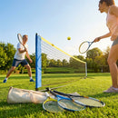 Mini Tennis Net Set with rackets and balls, perfect for backyard and club use