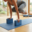 Yoga Equipment Set in Blue or Grey, includes mat, blocks, wheel, and more
