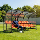 Aluminium sports team shelter with two tiers for sports facilities