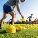 Colourful training marker cones for sports fields