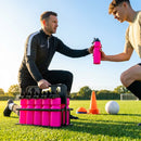 Set of 10 hygiene water bottles with non-contact nozzles and foldable carrier