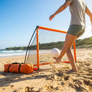 Beach football goal with fluorescent net and aluminium frame