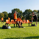 Aluminium sports bench with HDPE seats for indoor and outdoor use