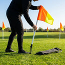 Spring-loaded football corner flags in various colours with weatherproof PVC poles