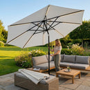 Cantilever garden parasol with 3m UV30+ canopy and steel frame