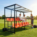Aluminium sports team shelter with two tiers for sports facilities