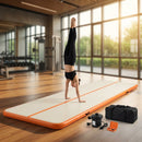 Inflatable gymnastics mat available in various sizes, made from durable PVC