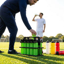 Set of 10 hygiene water bottles with non-contact nozzles and foldable carrier