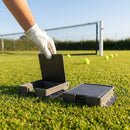 Galvanised steel tennis socket extender for court resurfacing