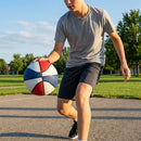 Basketball made of microfibre leather suitable for indoor and outdoor use