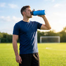 Hygienic water bottle with contactless nozzle for sports use