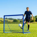 Folding football goal with aluminium frame and high-impact net