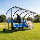 Aluminium sports team shelter with two tiers for sports facilities