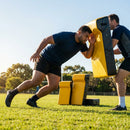 Yellow tackle shield with top wedge for training