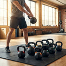 Cast iron kettlebell in various sizes and colours for gym workouts