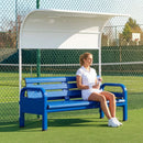 Aluminium tennis court bench in green for tournament use