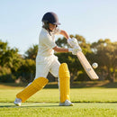 Colourful cricket batting pads in cotton and cane for short-form cricket