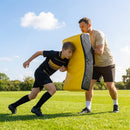 Curved rugby tackle shield for effective training