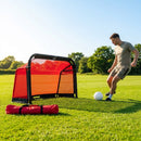 Beach football goal with fluorescent net and aluminium frame