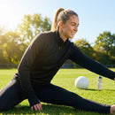 Women's tracksuit top in polyester with quarter zip and stand-up collar