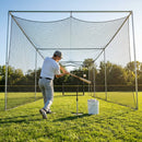 Black baseball batting cage nets made from HDPP twine for indoor and outdoor use