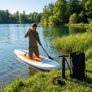 Inflatable paddle board with PVC and EVA deck for flat water and small waves