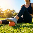 Solid rubber massage ball in various colours for muscle relief