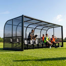Aluminium team shelter with 16/22 seats for sports venues