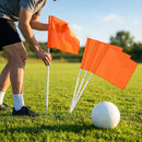 Spring-loaded football corner flags in various colours with weatherproof PVC poles
