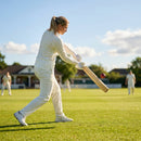 Women's cricket shirt in white, available in XXS-XXL, 100% polyester