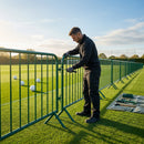 Football pitch barrier made of galvanised steel for club grounds