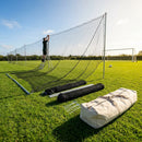 Removable anti-litter net system with steel posts