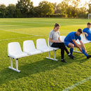 Aluminium sports bench with HDPE seats for indoor and outdoor use
