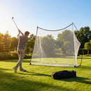 Pop-Up Golf Net for practice, available in two sizes, made from durable polyester.