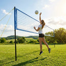 Portable volleyball set with aluminium posts for beach and regulation play